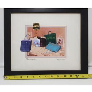 Thomas R. Dawkins Oil Painting "Shop Much? III"  Certification Inc. Vtg 2001